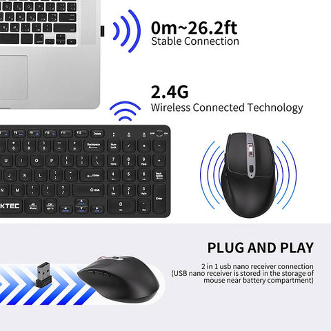 2.4G Wireless Full-sized Keyboard & Mouse Combo
