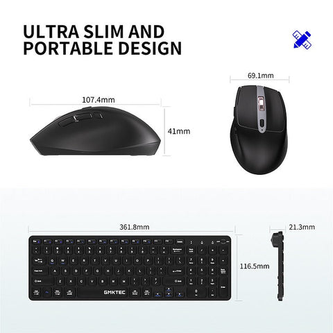 2.4G Wireless Full-sized Keyboard & Mouse Combo